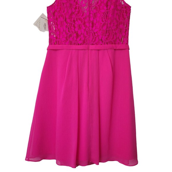 David's Bridal Women's NWT 12 Dress Short Sleeveless Formal Wedding Prom Fuchsia - Picture 10 of 11